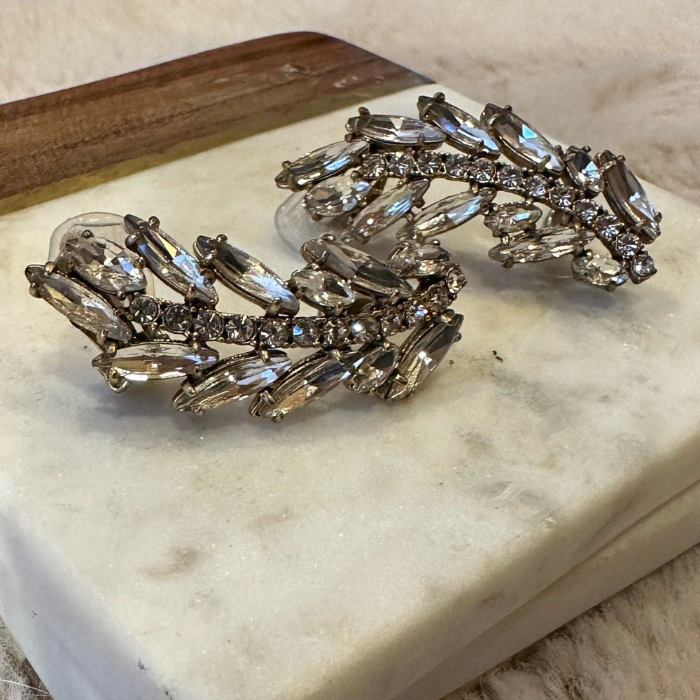 J.Crew pave feather ear crawlers